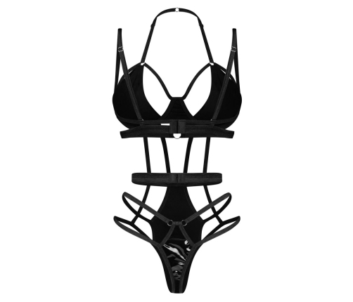 Obsessive Keira Lise Black Strap Body L/XL Adjustable Vinyl Accents