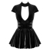 Black Level Vinyl Mini Dress L, Shiny Black, Adjustable Straps
