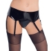Black Level Vinyl Suspender Belt L - 6 Adjustable Straps, Shiny Black