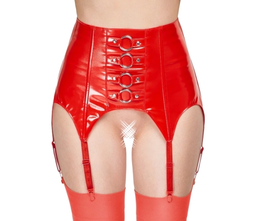 Vinyl Suspender Straps red L