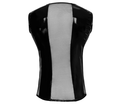 Black Level Sleeveless Vinyl Shirt XL - Bi-elastic, Mesh Panels
