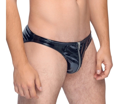 Black Level Vinyl Briefs XL - Shiny 4-Way Stretch Black Underwear