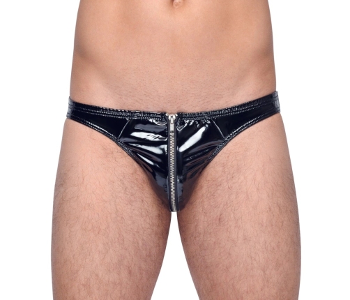 Black Level Vinyl Briefs XL - Shiny 4-Way Stretch Black Underwear