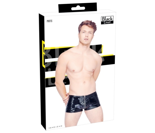 Black Level Biker-Style Vinyl Pants XL, Stretch, Glossy Finish