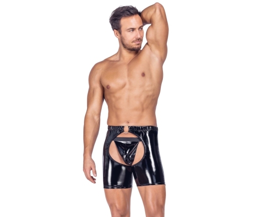 Black Level Vinyl Chaps L - Shiny Black, Open Design, Stretch Fit