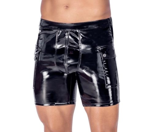 Black Level Vinyl Shorts 3XL - Shiny Stretch Fit with Side Pockets