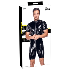 Black Level Men's Vinyl Short Playsuit M - Shiny Finish & 3-Way Zip Black Level Men's Vinyl Short Playsuit M - Shiny Finish & 3-Way Zip