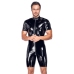 Black Level Vinyl Short Playsuit 2XL - Shiny Finish, 3-Way Zipper