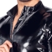 Black Level Vinyl Short Playsuit 2XL - Shiny Finish, 3-Way Zipper