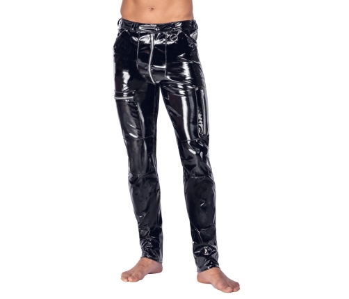 Black Level Men’s Black Trousers S - Classic Faux Leather, Slim Fit