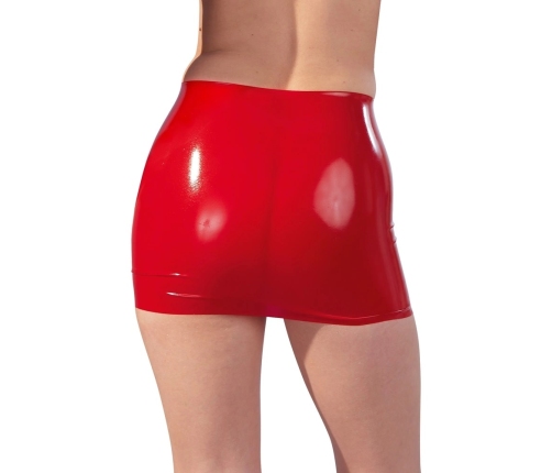Latex Mini Skirt red M