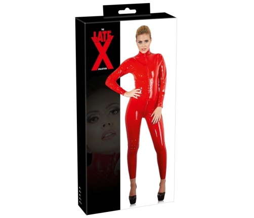Latex Catsuit red L