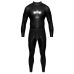 LateX Men's Full Body Black Latex Jumpsuit XL, Shoulder & Crotch Zips
