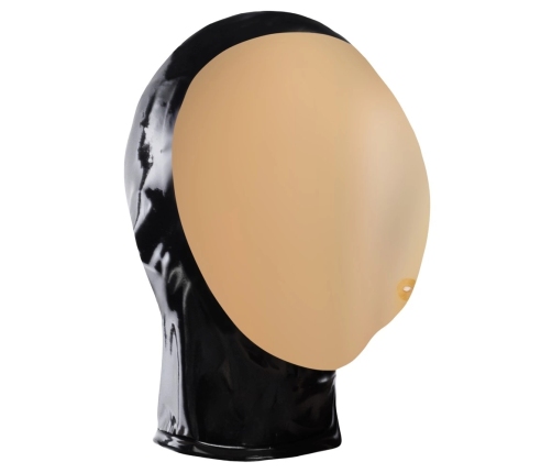 LateX Vacuum Face Mask 0.4mm with Back Zipper Black Latex