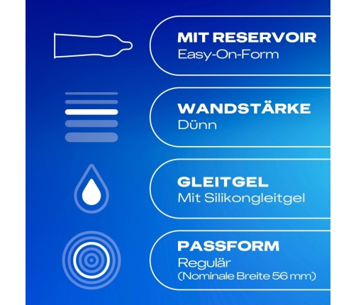 Durex Gefuhlsecht Ultra Thin Latex Condoms 3 pcs, 56 mm, Lubricated