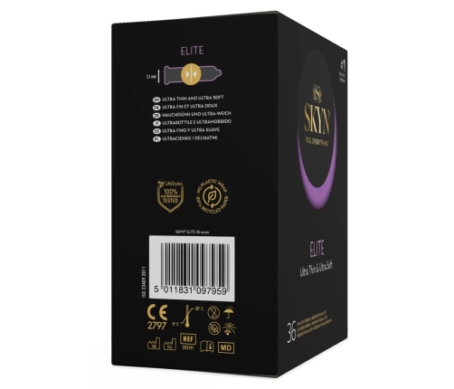 Manix SKYN Elite Ultra-Thin Polyisoprene Condoms 36-Pack Vegan Latex-Free