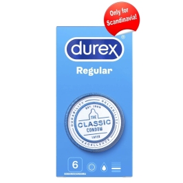 Durex Regular 6-Pack Natural Latex Transparent Condoms 56mm