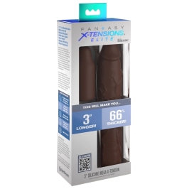 Fantasy X-Tensions Elite 3" Mega X-tension Silicone Sleeve Brown 22.9cm