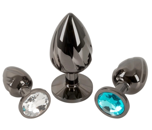 ANOS Metal Plug Set Diamond Trio - Spiral Shape, 3 Sizes, Multicolor Gems