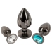ANOS Metal Plug Set Diamond Trio - Spiral Shape, 3 Sizes, Multicolor Gems
