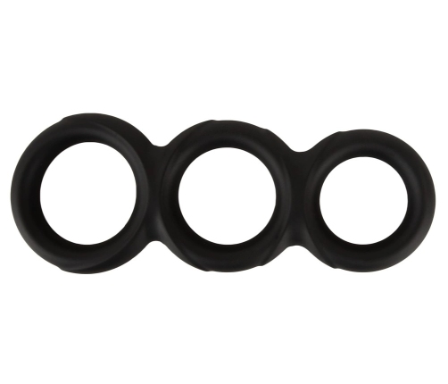 Erecto Triple Ring Liquid Silicone Anatomical Support System Black