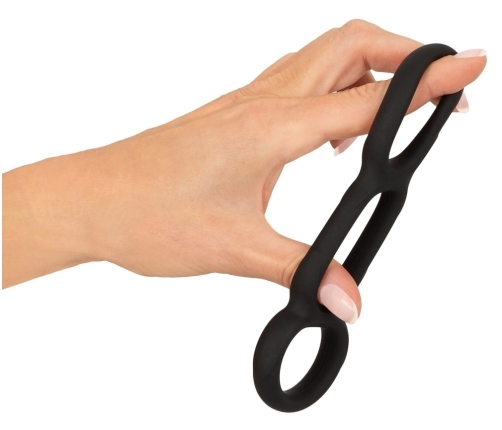 Erecto Triple Ring Liquid Silicone Anatomical Support System Black