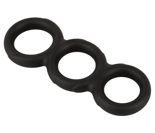 Erecto Triple Ring Liquid Silicone Anatomical Support System Black