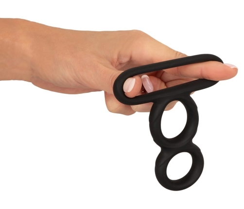 Erecto Triple Ring Liquid Silicone Anatomical Support System Black