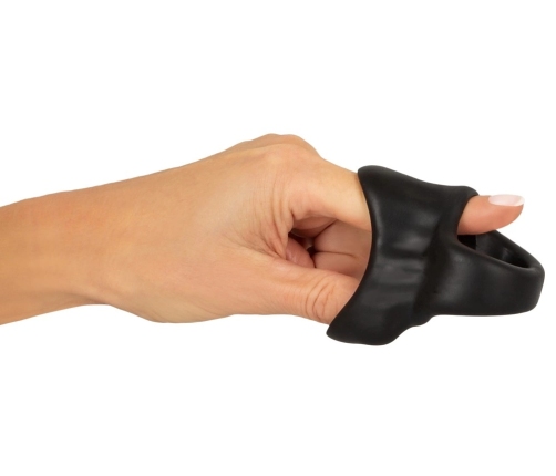 Erecto Liquid Silicone Intimate Ring & Ball Stretcher Duo, Black, 8 cm