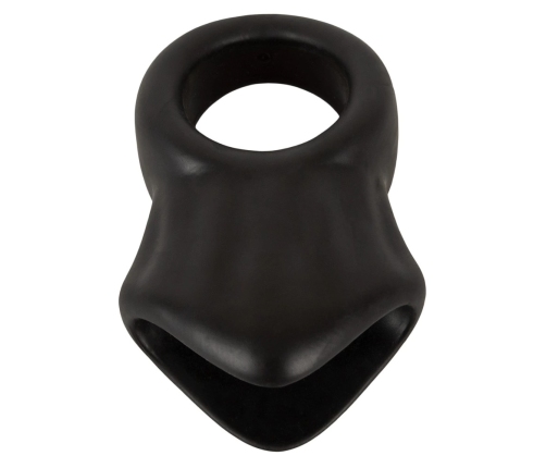Erecto Liquid Silicone Intimate Ring & Ball Stretcher Duo, Black, 8 cm