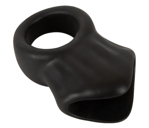 Erecto Liquid Silicone Intimate Ring & Ball Stretcher Duo, Black, 8 cm