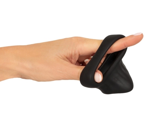 Erecto Liquid Silicone Intimate Ring & Ball Stretcher Duo, Black, 8 cm