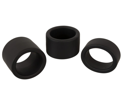 Erecto Liquid Silicone Ball Ring Set - 3 Sizes, Flexible, Black