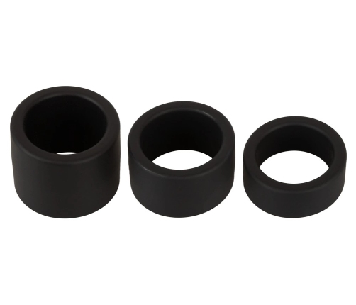 Erecto Liquid Silicone Ball Ring Set - 3 Sizes, Flexible, Black