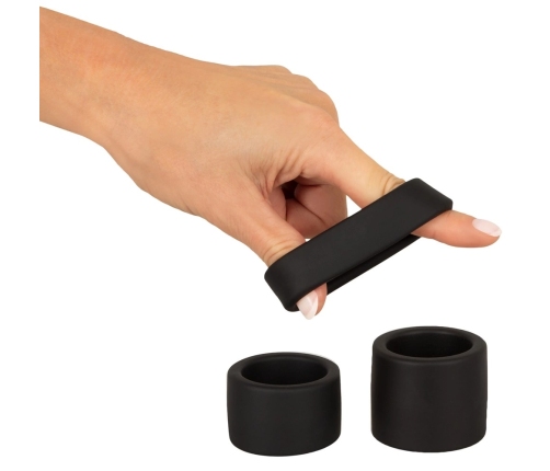 Erecto Liquid Silicone Ball Ring Set - 3 Sizes, Flexible, Black