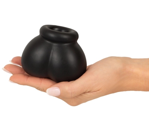 Erecto Liquid Silicone Anatomical Ball Support Ring 7x8.5cm Black