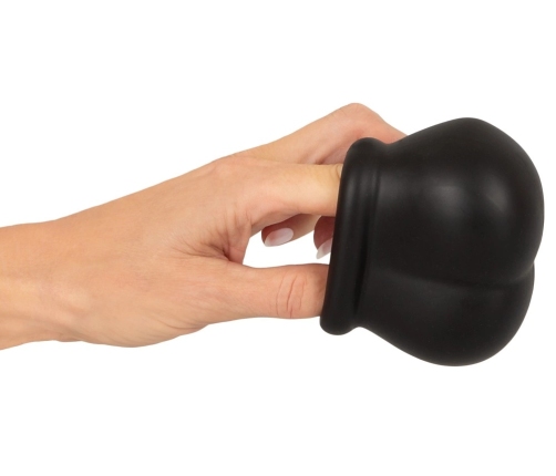 Erecto Liquid Silicone Anatomical Ball Support Ring 7x8.5cm Black