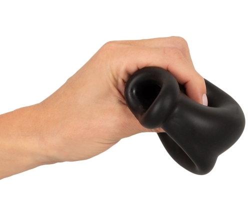 Erecto Liquid Silicone Anatomical Ball Support Ring 7x8.5cm Black