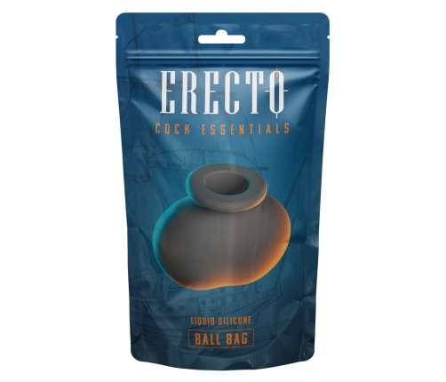 Erecto Liquid Silicone Anatomical Ball Support Ring 7x8.5cm Black