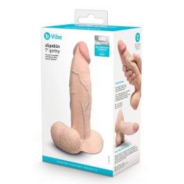 b-Vibe Slipskin 7" Girthy Silicone Model with Suction Base, Cream