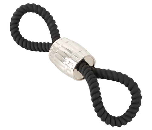 Rebel Heavy Rope Double Silicone Adjustable Strap with Metal Weight Black