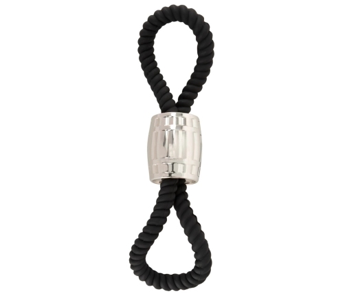 Rebel Heavy Rope Double Silicone Adjustable Strap with Metal Weight Black