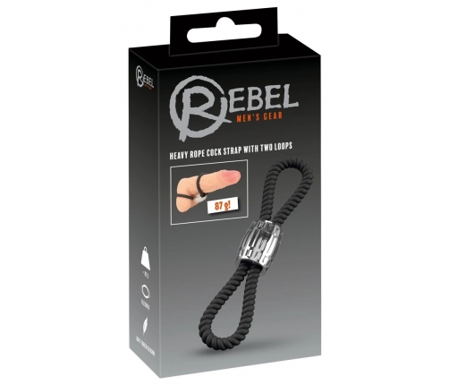Rebel Heavy Rope Double Silicone Adjustable Strap with Metal Weight Black