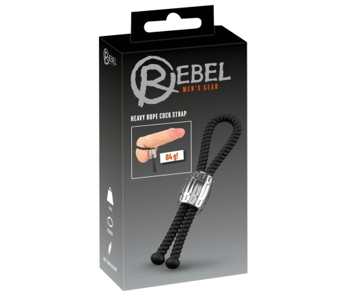 Rebel Heavy Rope Adjustable Anatomical Silicone Loop with Metal Weight 14.5cm