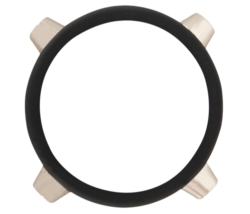 Rebel Silicone Ring with Metal Studs - Adjustable Black Intimate Accessory