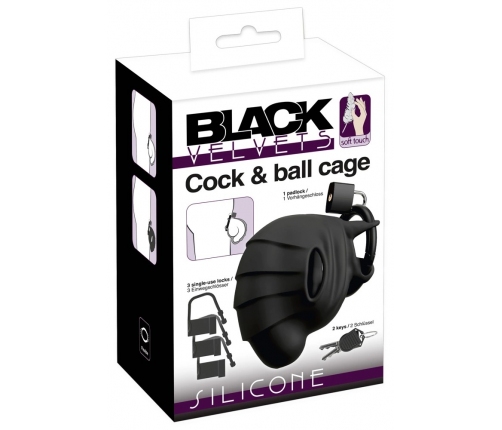 Black Velvets Silicone Intimate Cage Adjustable with Locking System 10cm