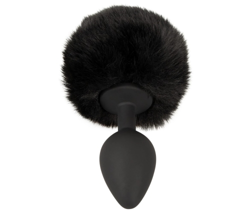 You2Toys Fluffy Tail Black M - Silicone Intimate Cone Plug with Faux Fur