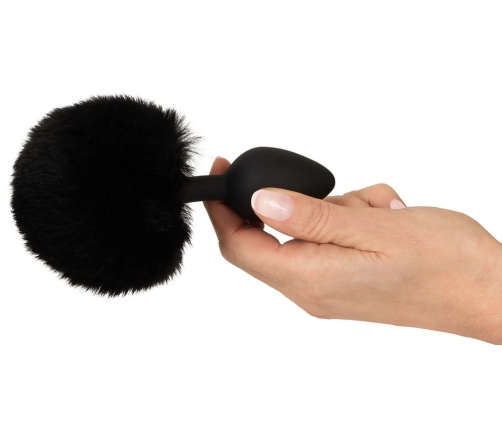 You2Toys Fluffy Tail Black M - Silicone Intimate Cone Plug with Faux Fur