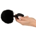 You2Toys Fluffy Tail Black M - Silicone Intimate Cone Plug with Faux Fur