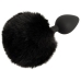 You2Toys Fluffy Tail Black M - Silicone Intimate Cone Plug with Faux Fur